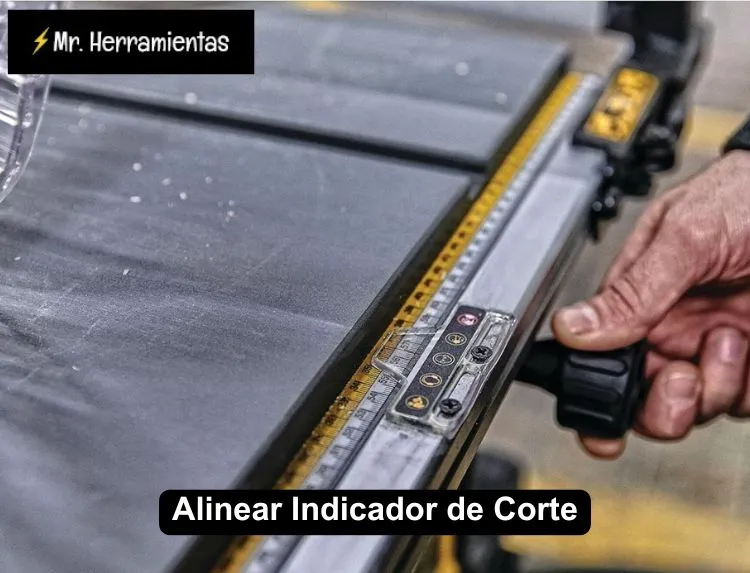 alinear indicador de corte