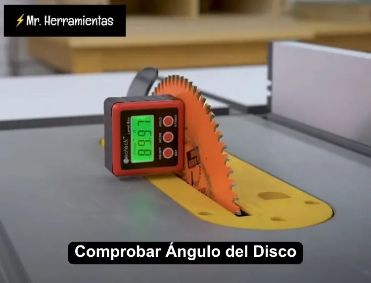 comprobar ángulo del disco