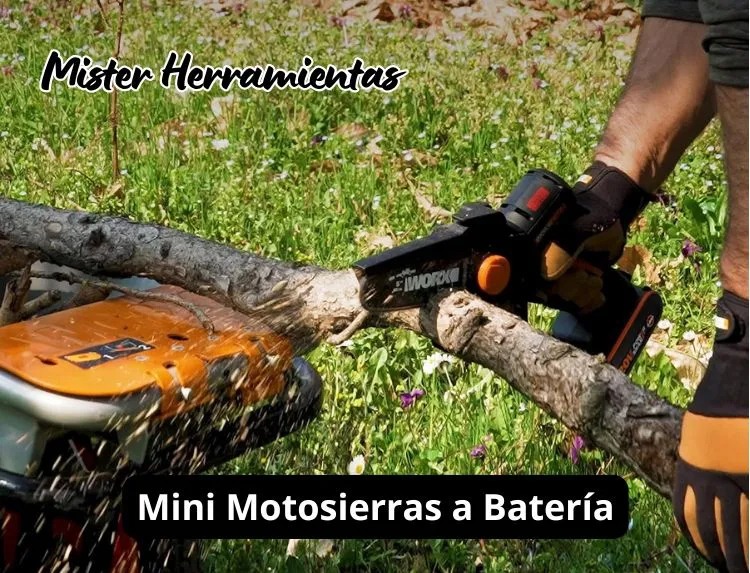 Mini motosierra a batería para poda, imagen destacada del análisis de Mister Herramientas