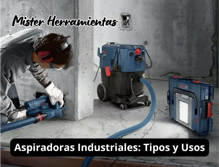 Aspiradora industrial en uso durante obra de rozado