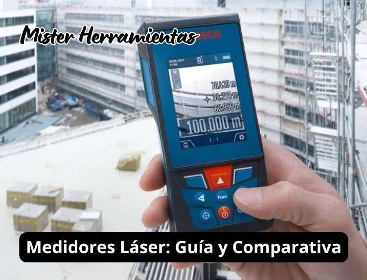 Medidor láser Bosch profesional midiendo en una obra en construcción