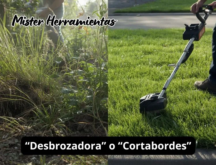 Diferencias entre desbrozadora y cortabordes en un jardín según el tipo de vegetación