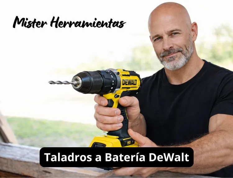 Persona utilizando un taladro a batería DeWalt XR 18V para explicar cuál elegir según el tipo de trabajo