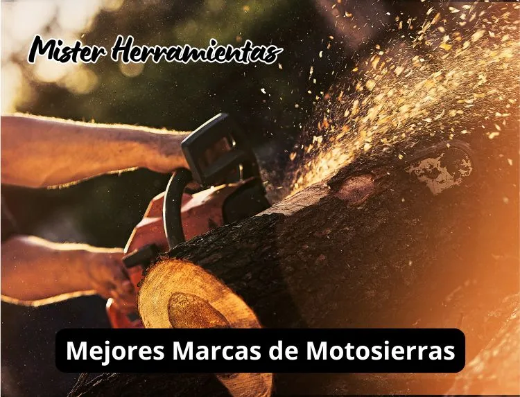 motosierra cortando un tronco de madera comparativa mejores marcas de motosierras