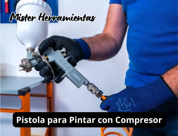 Pistola para pintar con compresor utilizada para trabajos de pintura de precisión