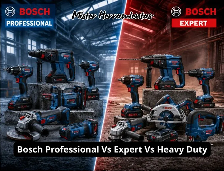 Herramientas Bosch Professional y Bosch Expert comparadas para explicar diferencias frente a Heavy Duty