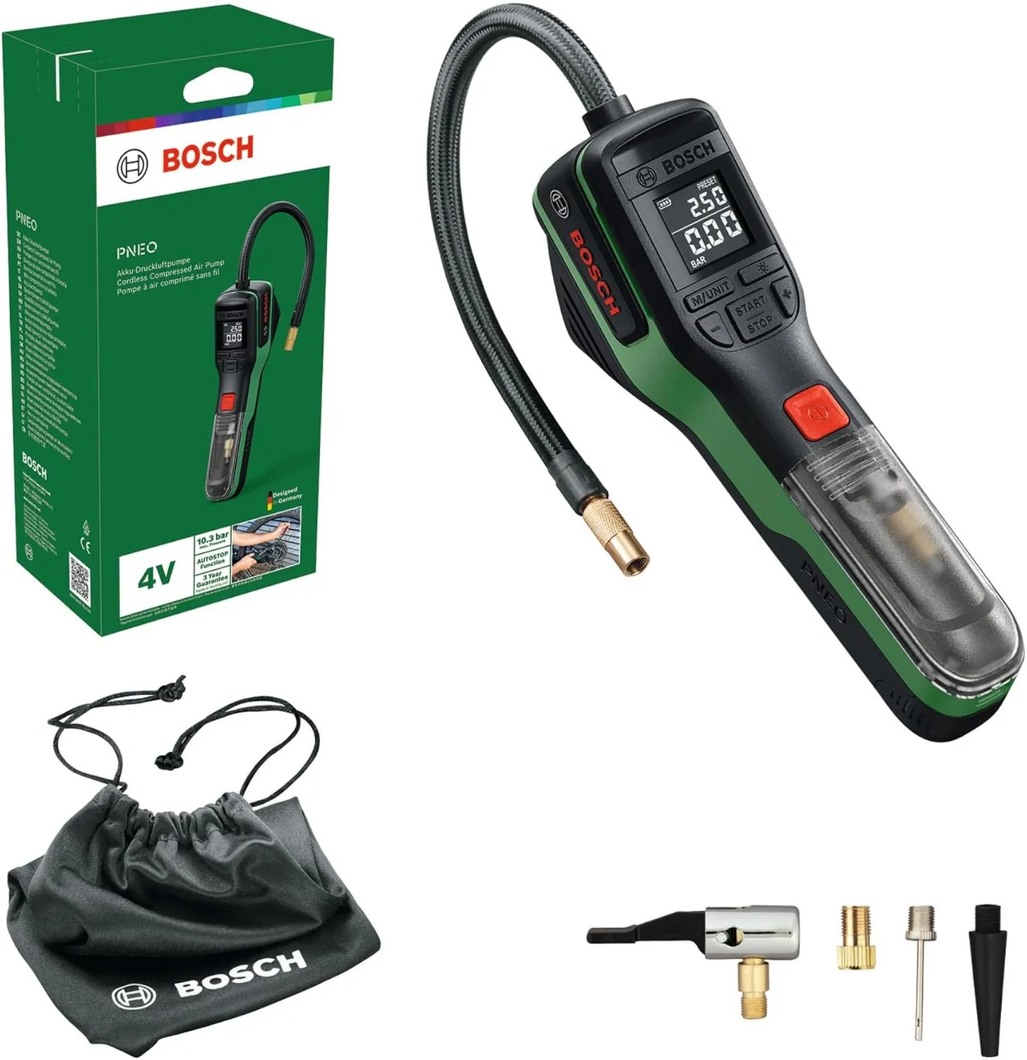 Bosch PNEO con caja, bolsa y adaptadores